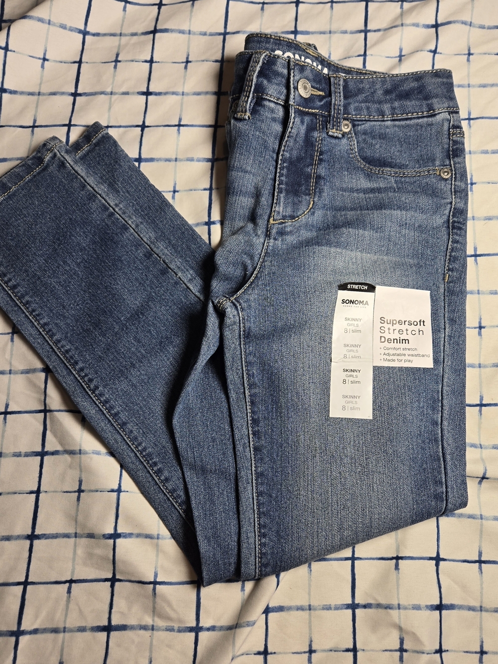 Sonoma Boys Jeans Light Blue Skinny Jeans Adjustable Supersoft Stretch Denim